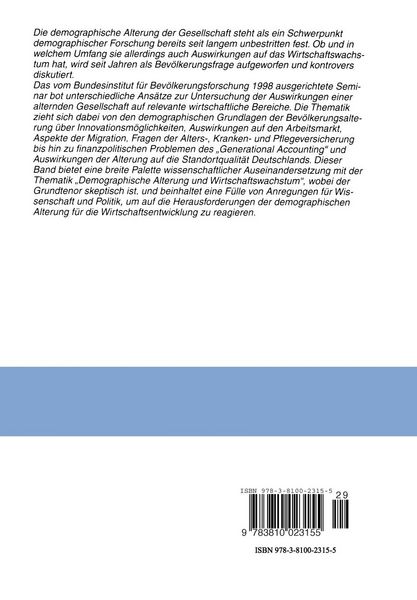 Produktbild: Demographische Alterung und Wirtschaftswachstum