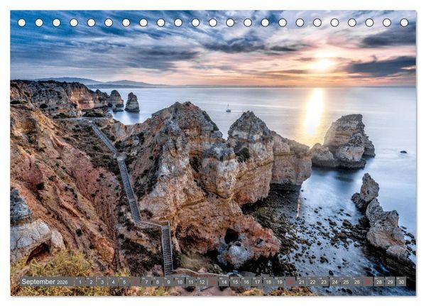 Produktbild: Die Algarve - Portugals m&auml;rchenhafte Felsenk&uuml;ste (Tischkalender 2026 DIN A5 quer), CALVENDO Monatskalender