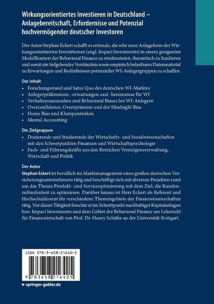 Produktbild: Wirkungsorientiertes Investieren in Deutschland &ndash; Anlagebereitschaft, Erfordernisse und Potenzial hochverm&ouml;gender deutscher Investoren