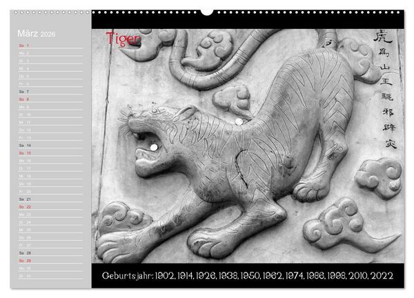 Produktbild: Das Chinesische Horoskop / Geburtstagskalender (Wandkalender 2026 DIN A2 quer), CALVENDO Monatskalender