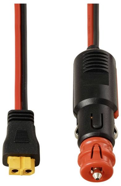 Produktbild: TRU COMPONENTS Zigarettenstecker auf XT60-Kabel 2m TC-13619280 Schwarz, Rot Inhalt: 1St.