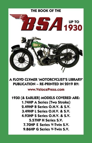 Produktbild: BOOK OF THE BSA UP TO 1930