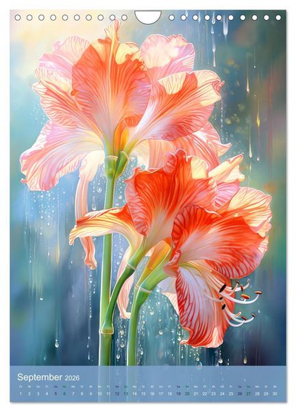 Produktbild: Blumen im Malstil (Wandkalender 2026 DIN A4 hoch), CALVENDO Monatskalender
