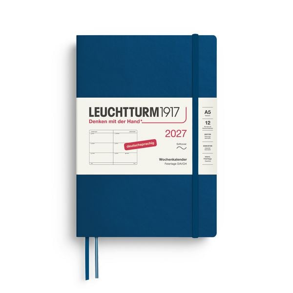 Produktbild: Wochenkalender Medium (A5) 2027, Softcover, Indigo, Deutsch