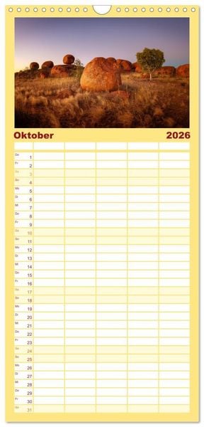 Produktbild: Familienplaner 2026 - Outback Australien mit 5 Spalten (Wandkalender, 21 x 45 cm) CALVENDO