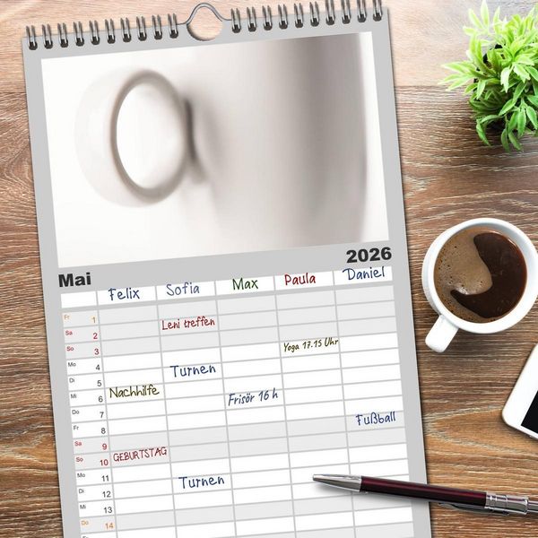 Produktbild: Familienplaner 2026 - my.LIFESTYLE - Leben in Wei&szlig; mit 5 Spalten (Wandkalender, 21 x 45 cm) CALVENDO