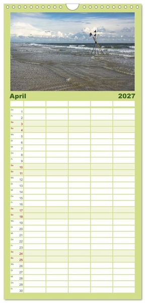 Produktbild: Familienplaner 2027 - Fan&oslash; - Himmel, Hav og mere mit 5 Spalten (Wandkalender, 21 x 45 cm) CALVENDO