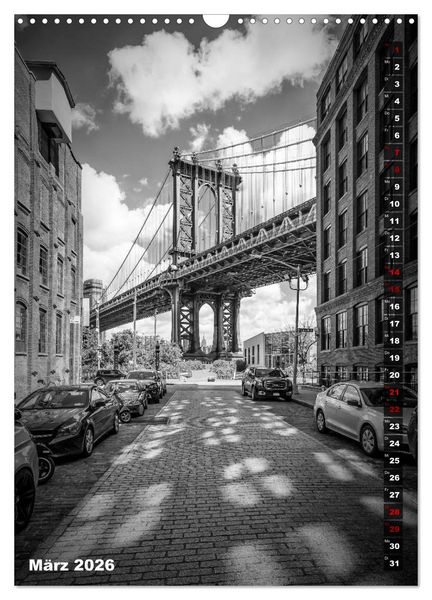 Produktbild: NEW YORK CITY Monochrome Stadtansichten (Wandkalender 2026 DIN A3 hoch), CALVENDO Monatskalender