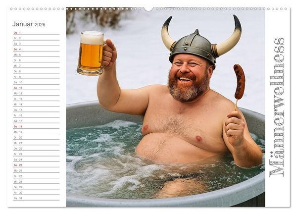 Produktbild: M&auml;nneralarm - Ein Jahr voller herrlicher M&auml;nnlichkeit (Wandkalender 2026 DIN A2 quer), CALVENDO Monatskalender