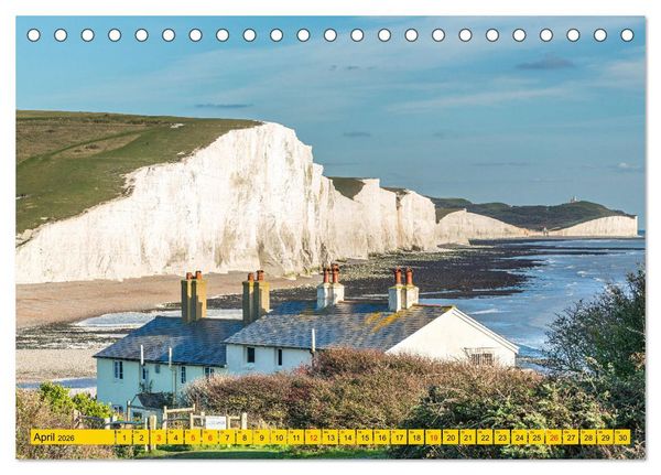 Produktbild: Seven Sisters - Gro&szlig;britanniens h&ouml;chste Kreidefelsen (Tischkalender 2026 DIN A5 quer), CALVENDO Monatskalender