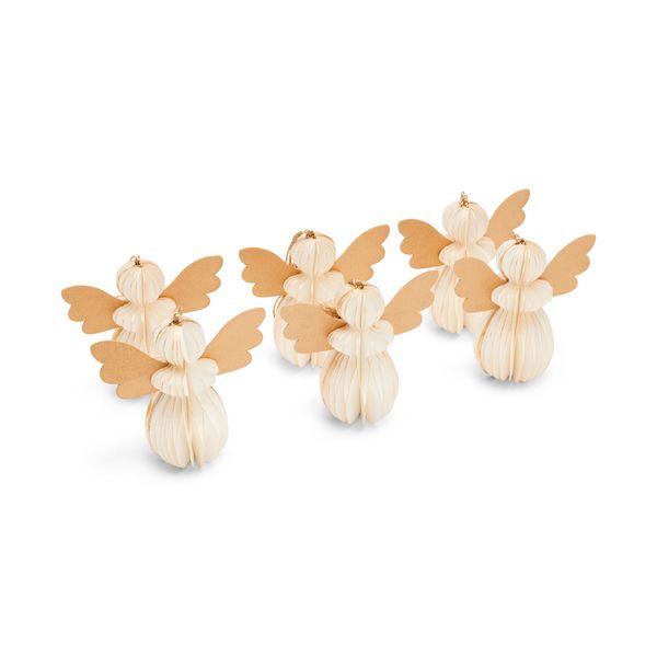 Produktbild: Engel 6er Set Wabendekor 6 cm "wei&szlig;"