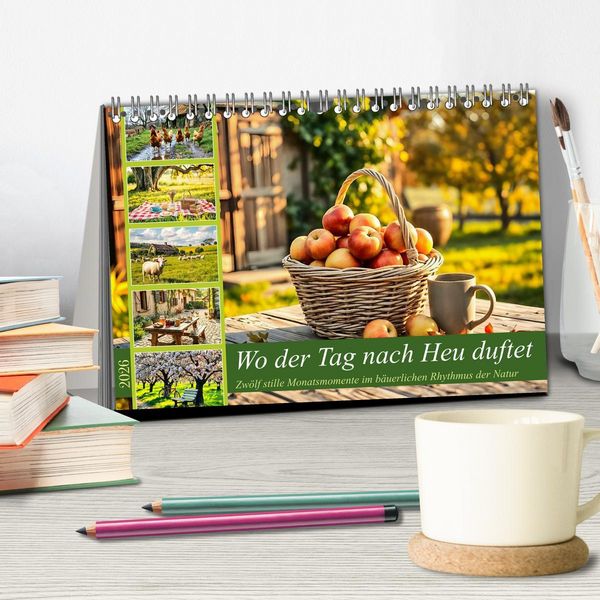 Produktbild: Wo der Tag nach Heu duftet - Zw&ouml;lf stille Monatsmomente im b&auml;uerlichen Rhythmus der Natur (Tischkalender 2026 DIN A5 quer), CALVENDO Monatskalender