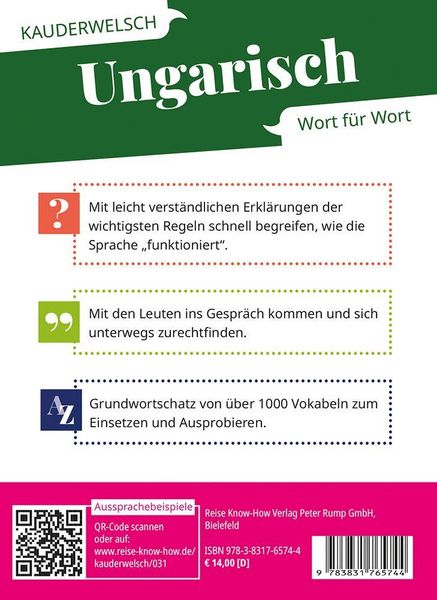 Produktbild: Reise Know-How Ungarisch - Wort f&uuml;r Wort