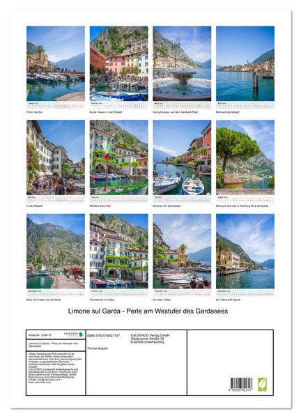Produktbild: Limone sul Garda - Perle am Westufer des Gardasees (Wandkalender 2026 DIN A2 hoch), CALVENDO Monatskalender