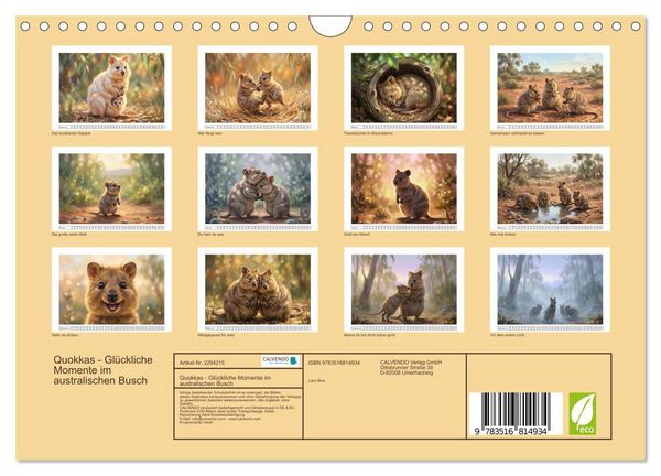 Produktbild: Quokkas - Gl&uuml;ckliche Momente im australischen Busch (Wandkalender 2027 DIN A4 quer), CALVENDO Monatskalender