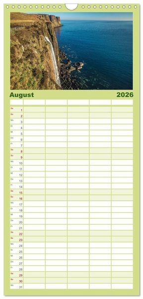 Produktbild: Familienplaner 2026 - Raue Sch&ouml;nheit - Isle of Skye mit 5 Spalten (Wandkalender, 21 x 45 cm) CALVENDO
