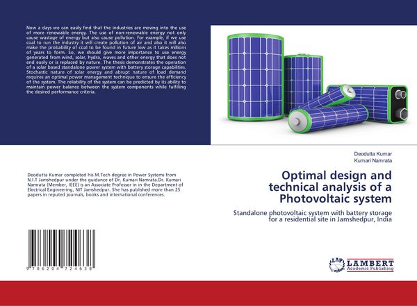 Produktbild: Optimal design and technical analysis of a Photovoltaic system