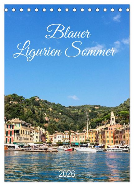 Produktbild: Blauer Ligurien Sommer (Tischkalender 2026 DIN A5 hoch), CALVENDO Monatskalender