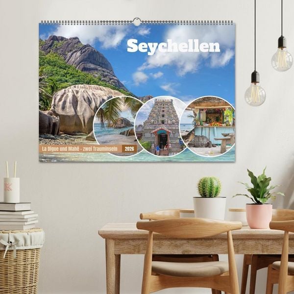 Produktbild: Seychellen: La Digue und Mah&eacute; - zwei Trauminseln (Wandkalender 2026 DIN A2 quer), CALVENDO Monatskalender