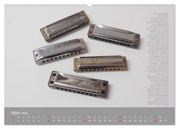 Produktbild: Mundharmonikas im Blickpunkt (Wandkalender 2026 DIN A2 quer), CALVENDO Monatskalender