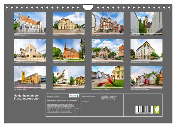 Produktbild: Heidenheim an der Brenz Impressionen (Wandkalender 2026 DIN A4 quer), CALVENDO Monatskalender