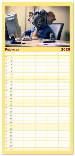 Produktbild: Familienplaner 2026 - Endlich erfolgreich geschieden mit 5 Spalten (Wandkalender, 21 x 45 cm) CALVENDO