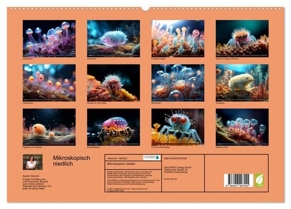 Produktbild: Mikroskopisch niedlich (hochwertiger Premium Wandkalender 2026 DIN A2 quer), Kunstdruck in Hochglanz