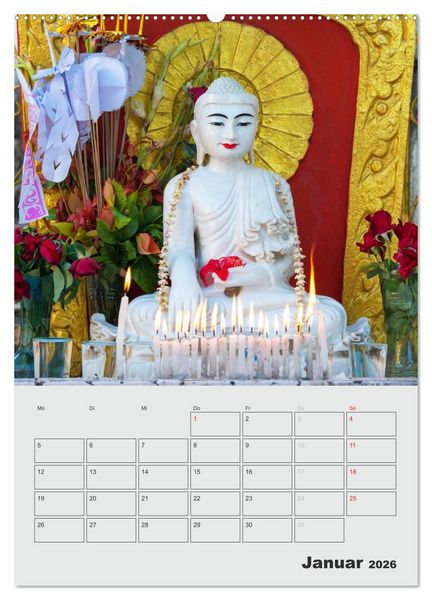 Produktbild: BUDDHA - Das sanfte L&auml;cheln (hochwertiger Premium Wandkalender 2026 DIN A2 hoch), Kunstdruck in Hochglanz