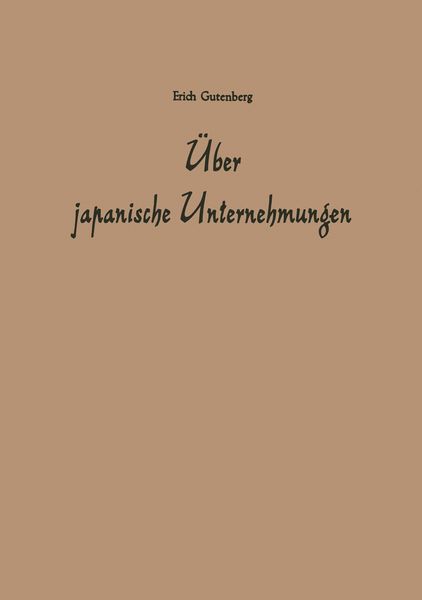 Produktbild: &Uuml;ber japanische Unternehmungen