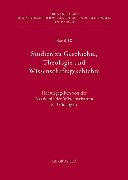 Produktbild: Studien zu Geschichte, Theologie und Wissenschaftsgeschichte