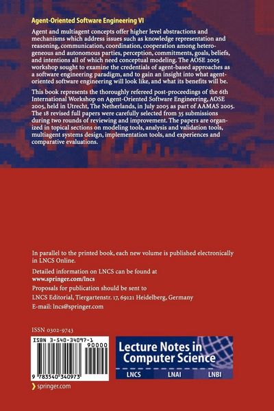 Produktbild: Agent-Oriented Software Engineering VI