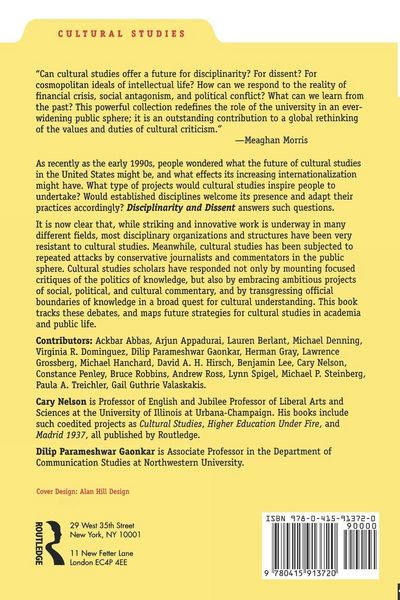 Produktbild: Disciplinarity and Dissent in Cultural Studies