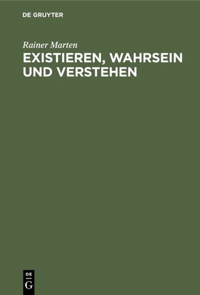 Produktbild: Existieren, Wahrsein und Verstehen