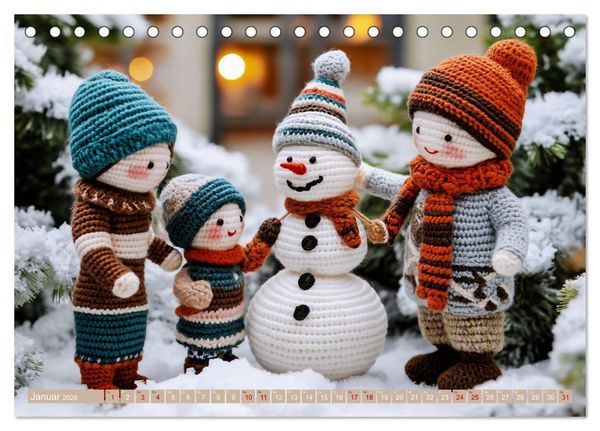 Produktbild: Amigurumi Moments. Ein fantastischer Familienalltag (Tischkalender 2026 DIN A5 quer), CALVENDO Monatskalender