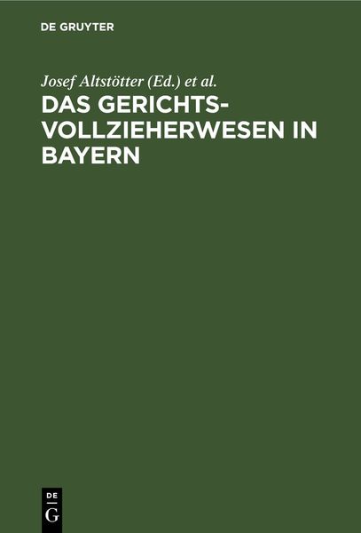 Produktbild: Das Gerichtsvollzieherwesen in Bayern