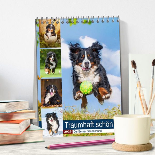 Produktbild: Traumhaft sch&ouml;n - Der Berner Sennenhund (Tischkalender 2026 DIN A5 hoch), CALVENDO Monatskalender