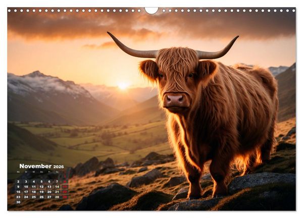 Produktbild: Highland K&uuml;he (Wandkalender 2026 DIN A3 quer), CALVENDO Monatskalender