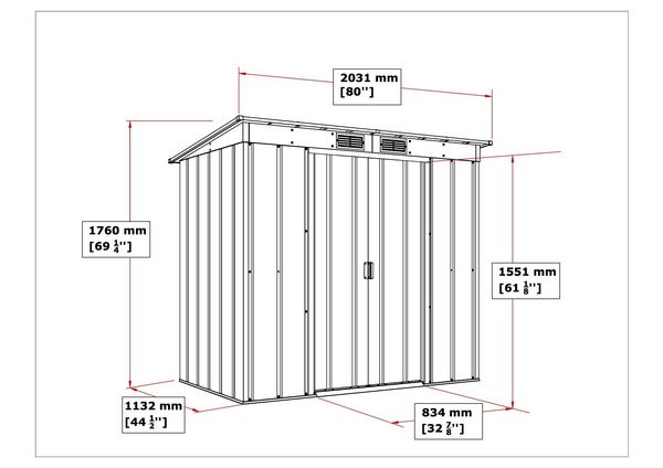 Produktbild: Metall Ger&auml;tehaus 203x113 Gartenhaus Schiebet&uuml;r