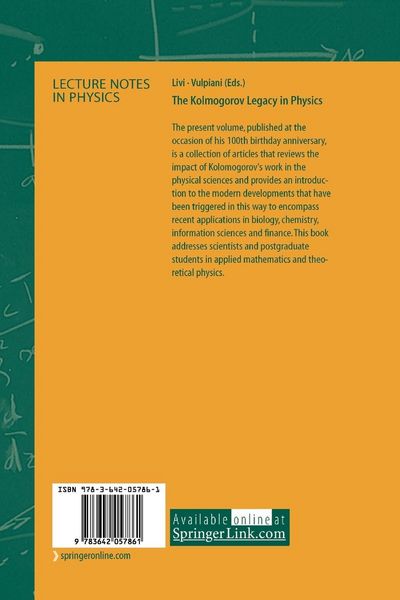 Produktbild: The Kolmogorov Legacy in Physics