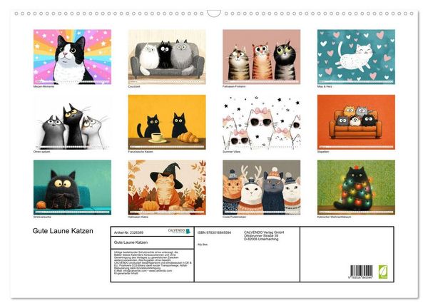 Produktbild: Gute Laune Katzen (Wandkalender 2027 DIN A2 quer), CALVENDO Monatskalender