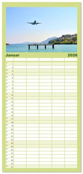 Produktbild: Familienplaner 2026 - Mediterraner Zauber - Korfu in all seinen Facetten mit 5 Spalten (Wandkalender, 21 x 45 cm) CALVENDO