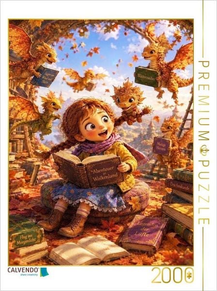 CALVENDO Puzzle Die Drachenbibliothek | 2000 Teile Lege-Größe 90 × 67 cm Foto-Puzzle für glückliche Stunden