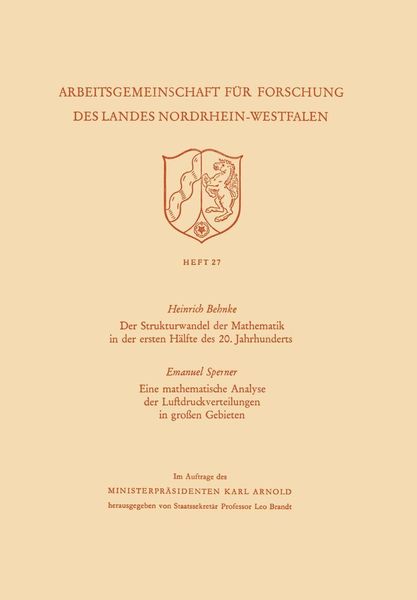 Produktbild: Der Strukturwandel der Mathematik in der ersten H&auml;lfte des 20. Jahrhunderts. Eine mathematische Analyse der Luftdruckverteilungen in gro&szlig;en Gebieten