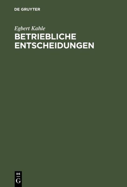Produktbild: Betriebliche Entscheidungen