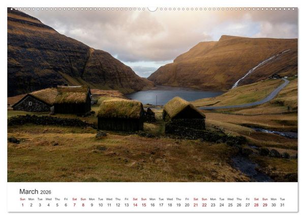 Produktbild: Autumn light at Faroe island (High Quality Premium Wall Calendar 2026 DIN A2 landscape),CALVENDO 12 Month Wall Calendar