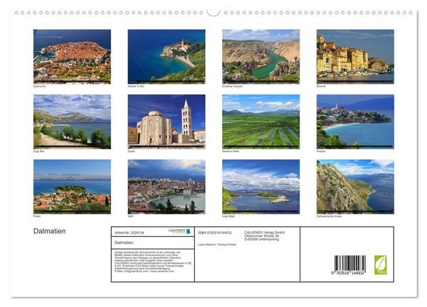 Produktbild: Dalmatien (hochwertiger Premium Wandkalender 2026 DIN A2 quer), Kunstdruck in Hochglanz