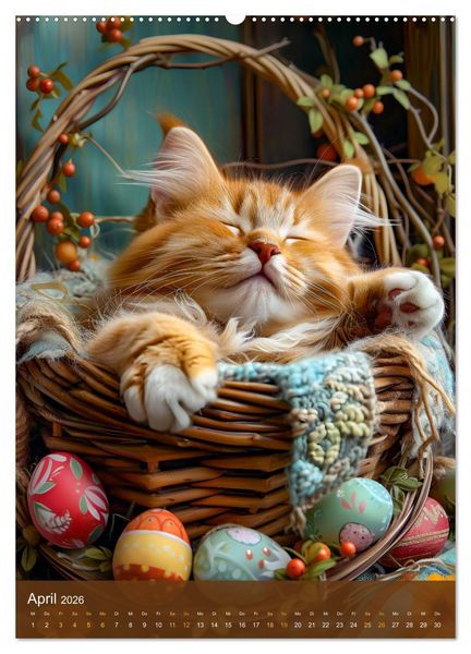 Produktbild: Kuschelkatzen - Fellnasen im Schlummerland (hochwertiger Premium Wandkalender 2026 DIN A2 hoch), Kunstdruck in Hochglanz