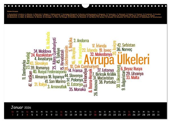 Produktbild: Sprachkalender T&uuml;rkisch-Deutsch (Wandkalender 2026 DIN A3 quer), CALVENDO Monatskalender