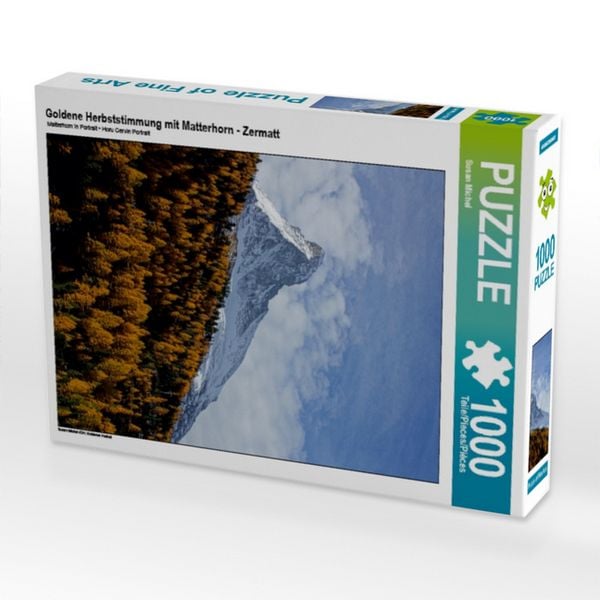 CALVENDO Puzzle Goldene Herbststimmung mit Matterhorn - Zermatt | 1000 Teile Lege-Größe 64x48cm Foto-Puzzle für glückliche Stunden