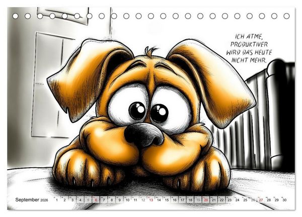 Produktbild: Hundespr&uuml;che (Tischkalender 2026 DIN A5 quer), CALVENDO Monatskalender